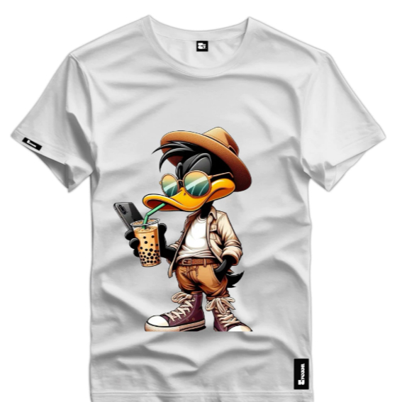 Camiseta Masculina Estampa Pato Verao Ferias Tecido Premium 100% Algodão