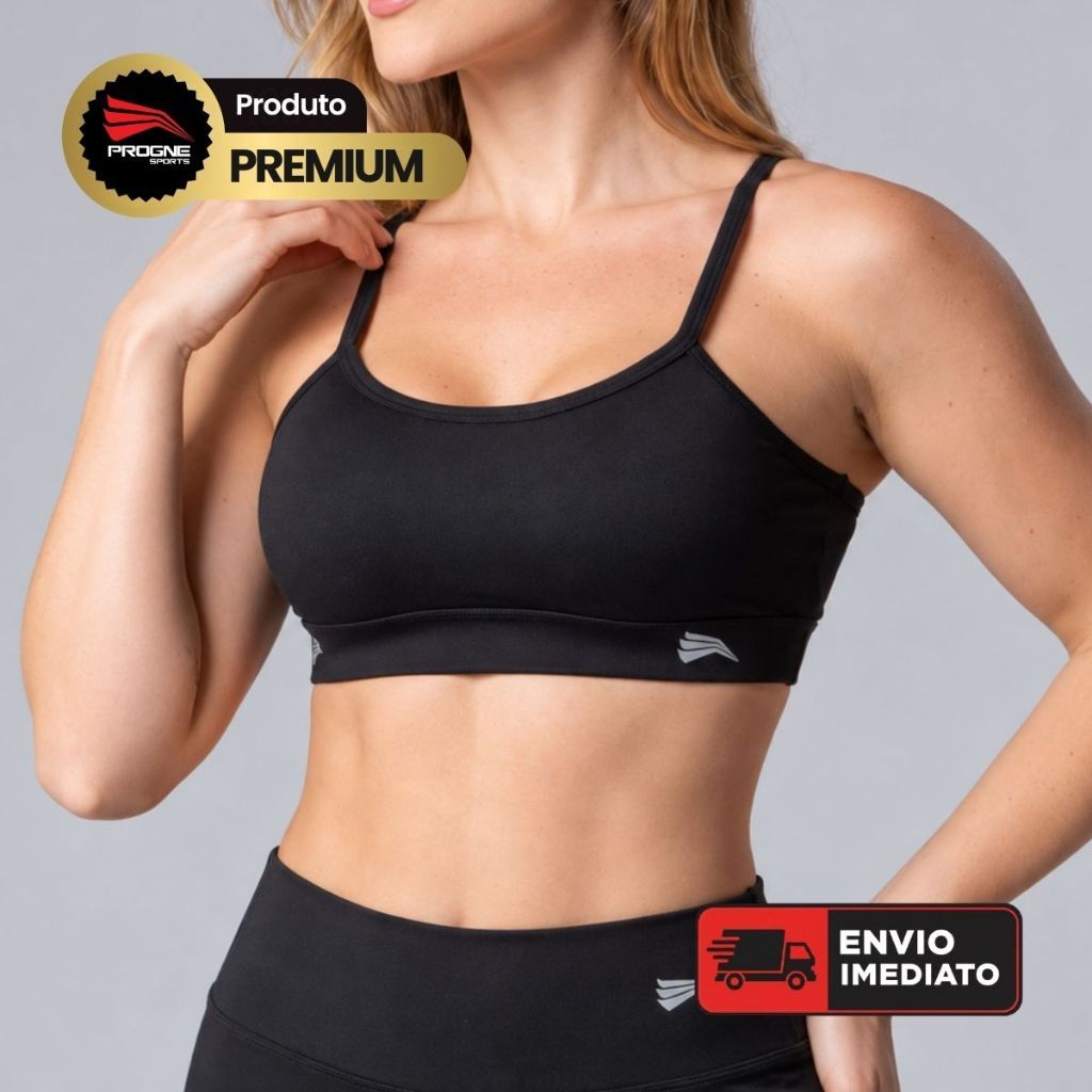Top Feminino Academia - Poliamida Encorpada - Progne Sports - Zero Transparência e Alta Sustentação - Treino e Corrida