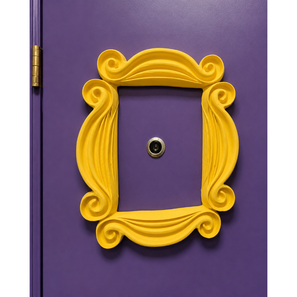 Moldura de porta olho mágico série Friends decoração | Kit com chaveiro