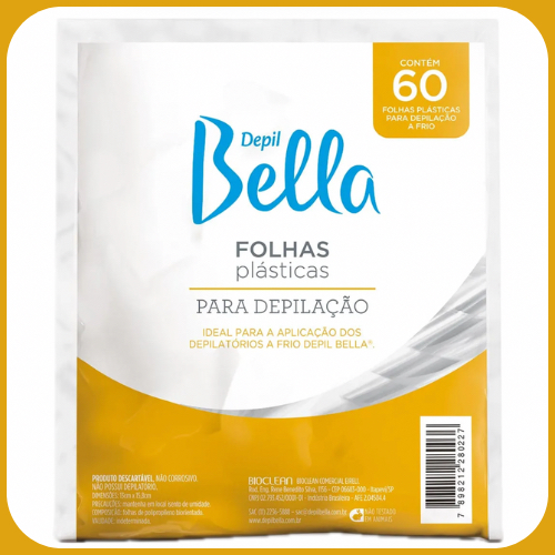 Folhas Plásticas Depilação a Frio Depil Bella 60 Unidades Depilação Cera Fria