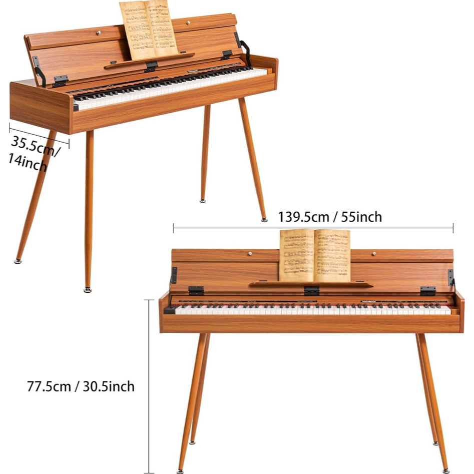 VEDO   Piano digital doméstico de 88 teclas com peso, teclado com tampo de madeira e três pedais