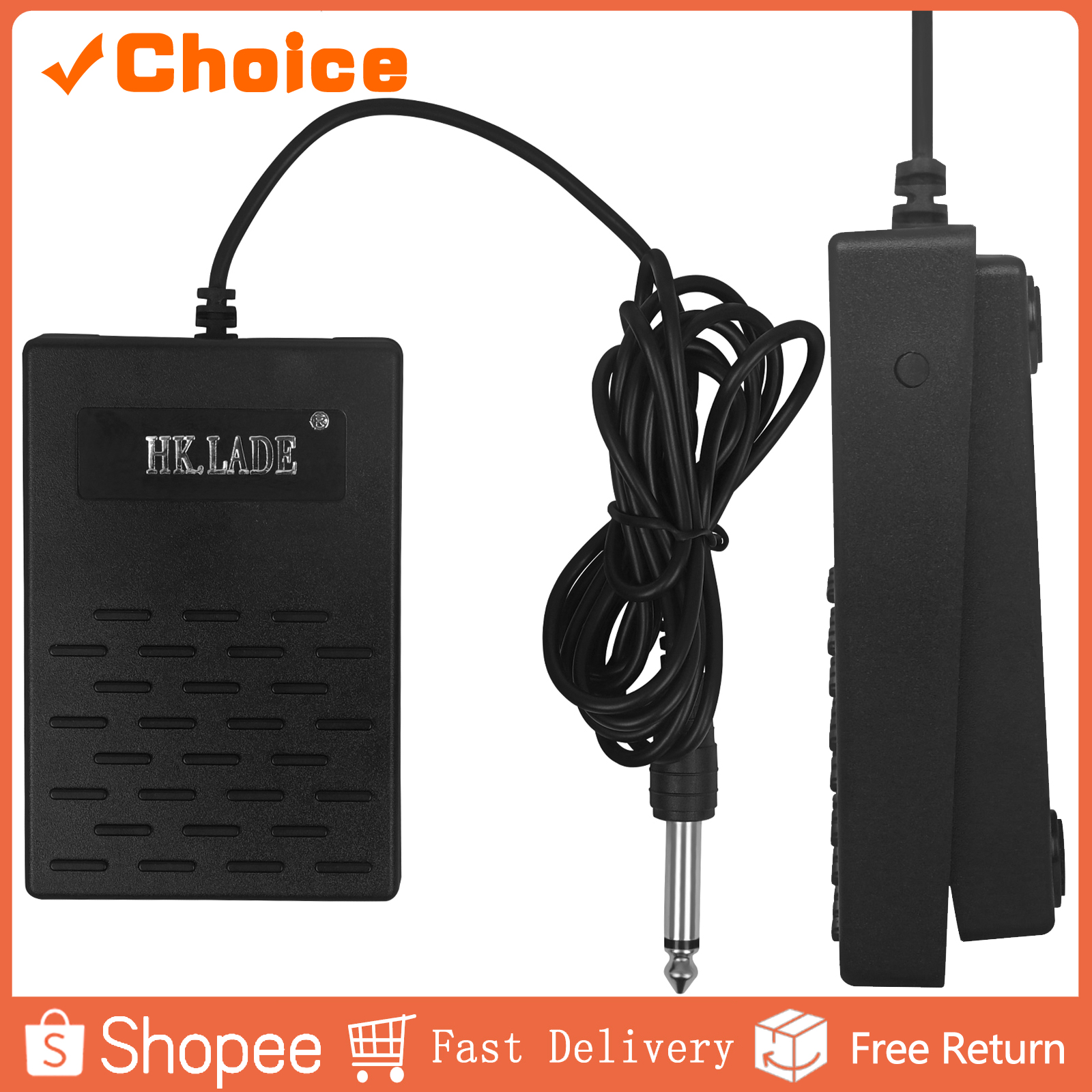 HK-LADE Piano Acessório Pedal De Sustentar Teclado Digital BH-1001 6.35mm Jack Compatível Vários Instrumentos Eletrônico