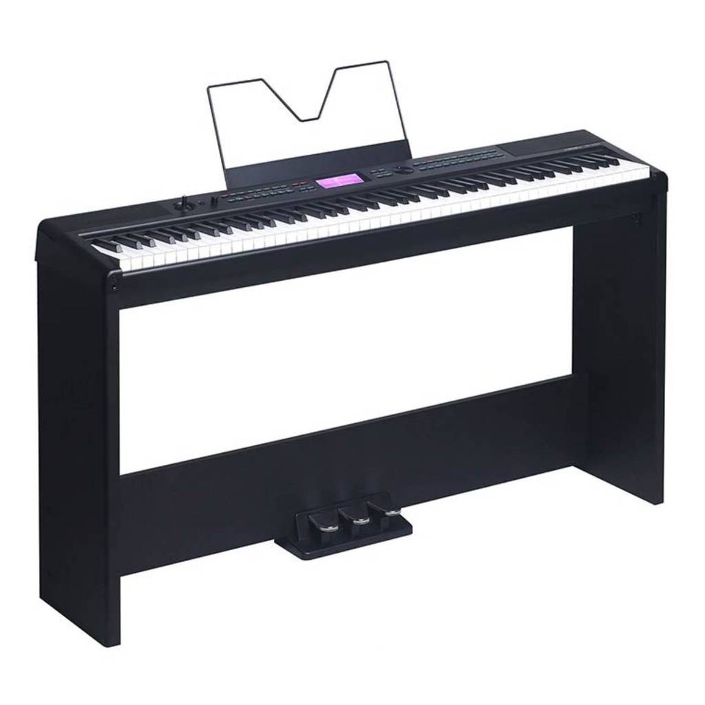 Piano Digital Medeli SP-A500 88 Teclas Ação Graduada + Estante ST450 com Pedal Triplo Completo para Estudo, Performance