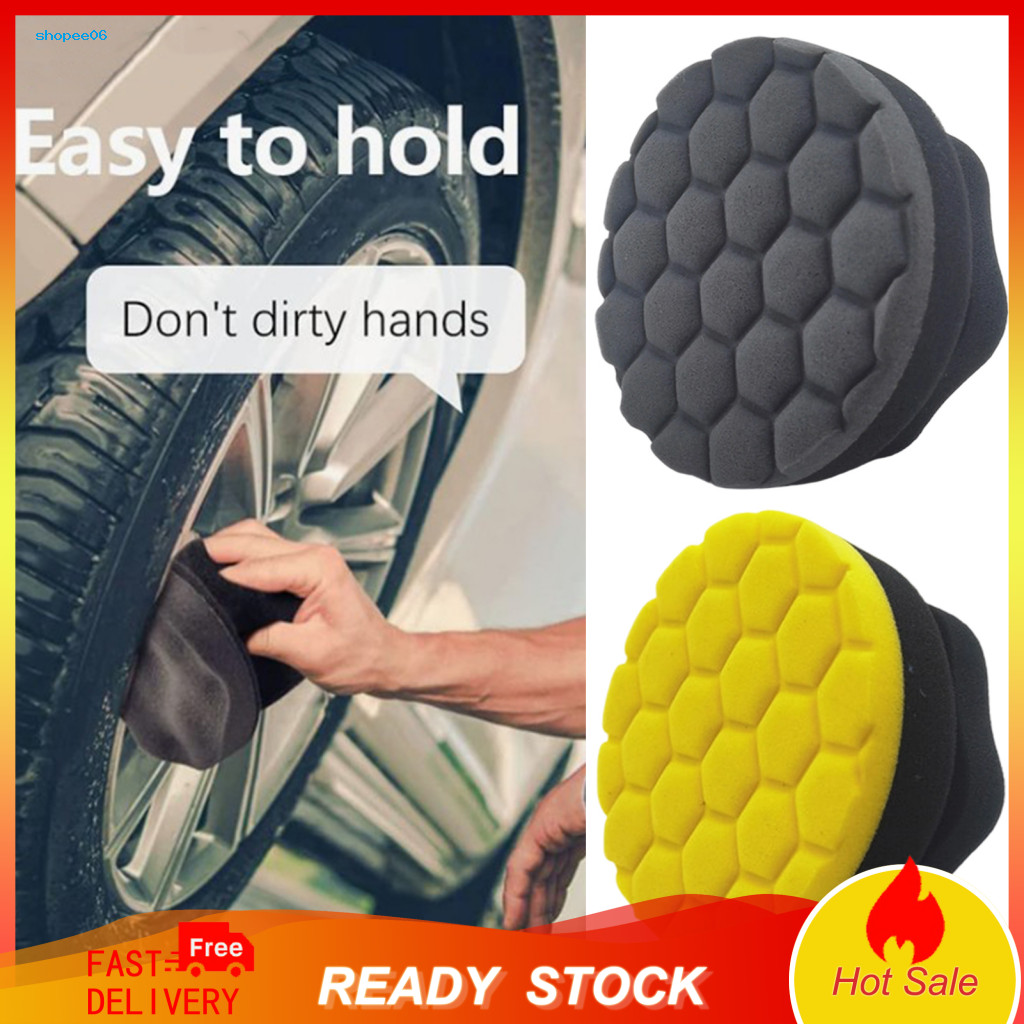 Heat-resistant Car Wax Pad Waxing Sponge Hexagonal Pattern Efficient Heat Dissipation Durable Applicator for Smooth Even