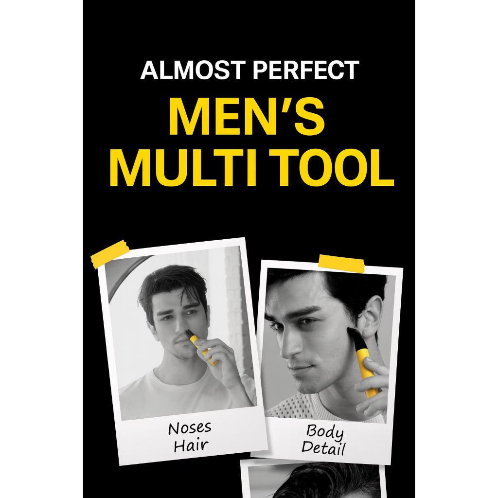 GORILLA Waxing Men Multi Trimmer | Ferramenta De Higiene 4 Em 1 Para Nariz , Barba , Costeletas E Corpo