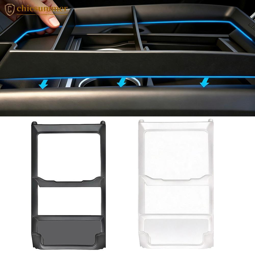 CHICSUMMER TPE Console Central Do Carro Caixa De Armazenamento Painel Quadro Óculos Caso Titular Para Tesla Modelo 3 Hig