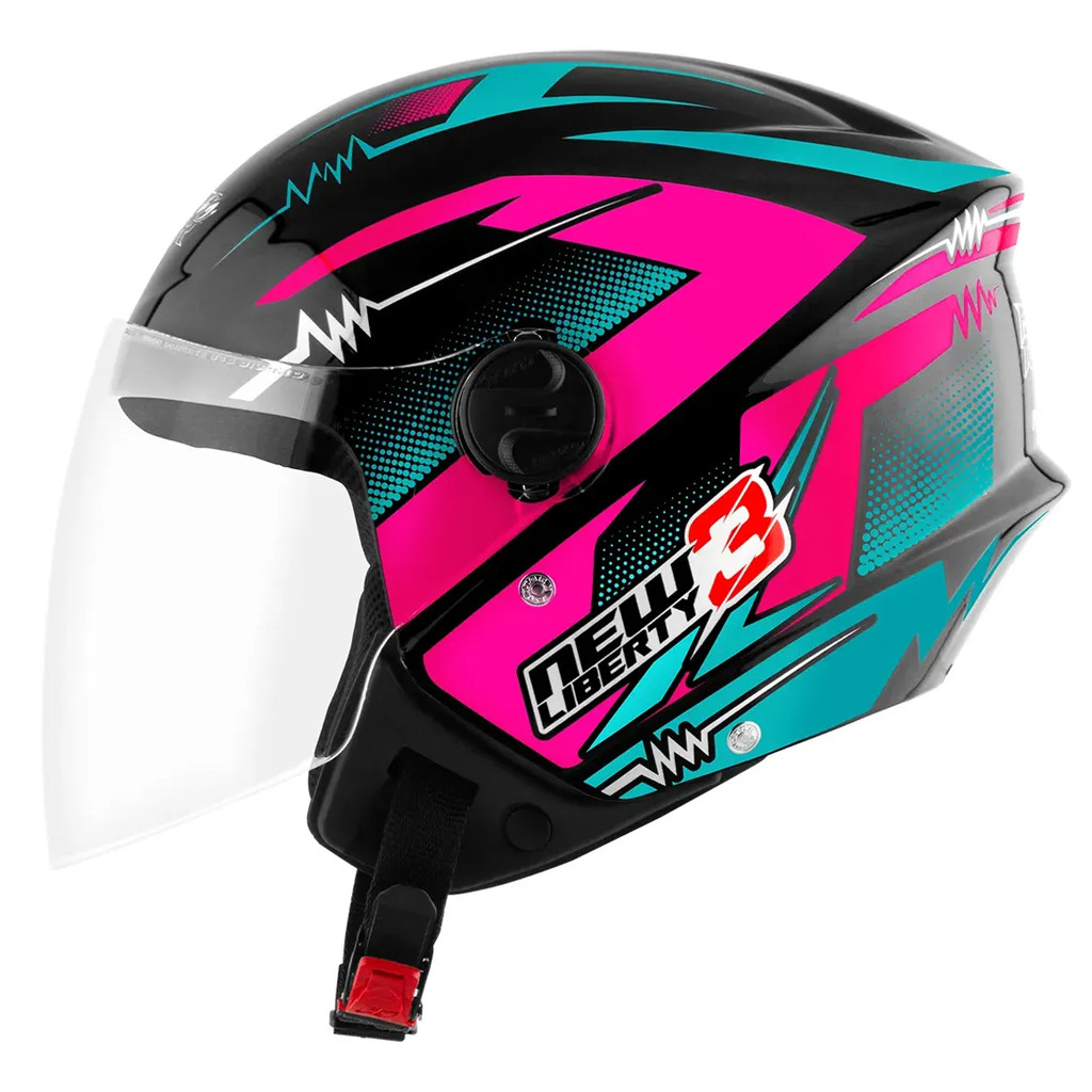 CAPACETE NEW LIBERTY 3 FREQUENCY VERDE/ROSA (60) 1012VDRS