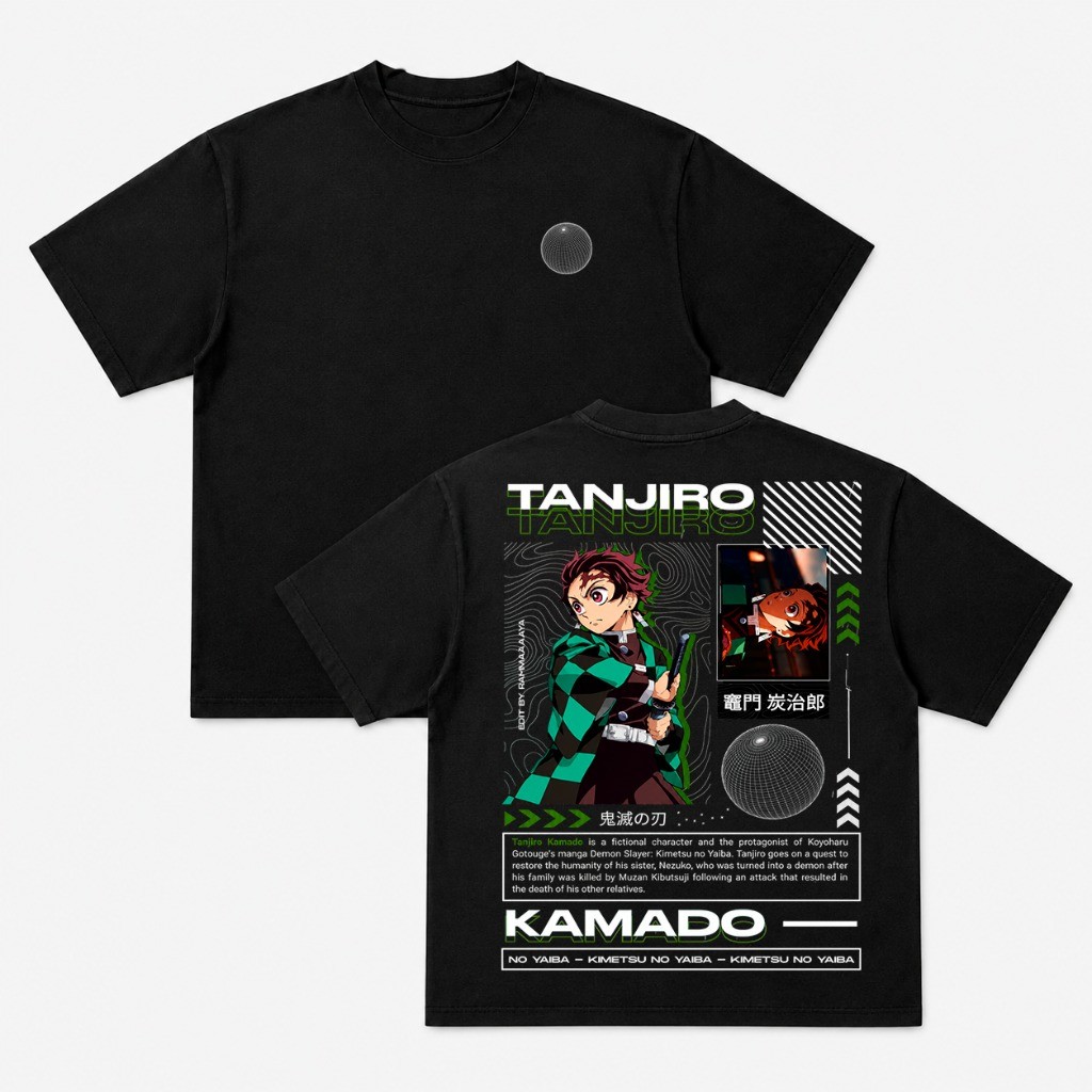 Camiseta Demon Slayer Tanjiro Kamado Anime Oversized 100% Algodão Unissex Otaku Premium Envio Imediato