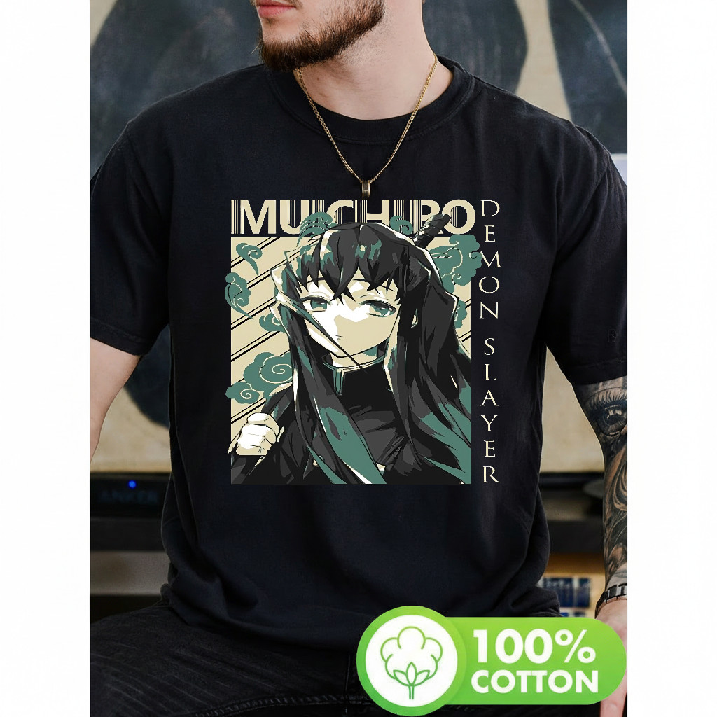 Camiseta Masculina Personagem Demon Slayer Moderna Estilosa Premium Jovem