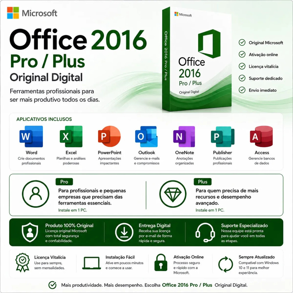Kallango Soluções Digitais - Office 2016 Professional Plus com Garantia