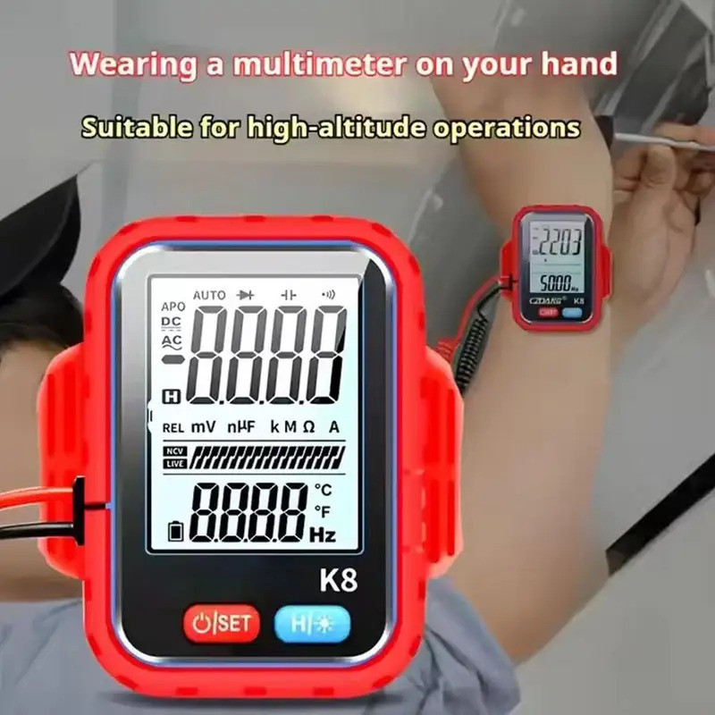 Digital Wrist Multimeter Mini High Precision Multifunctional Multimeter For High-Altitude Work Professional Measurement