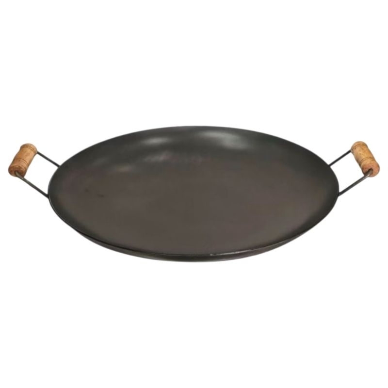 Disco Gigante Chapa Arado Aço Carbono Ferro Portátil Rústico com Alças 70cm