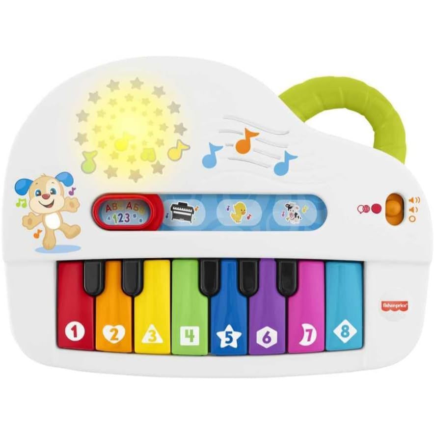 Aprender e Brincar Piano Cachorrinho Fisher Price, Mattel, Branco