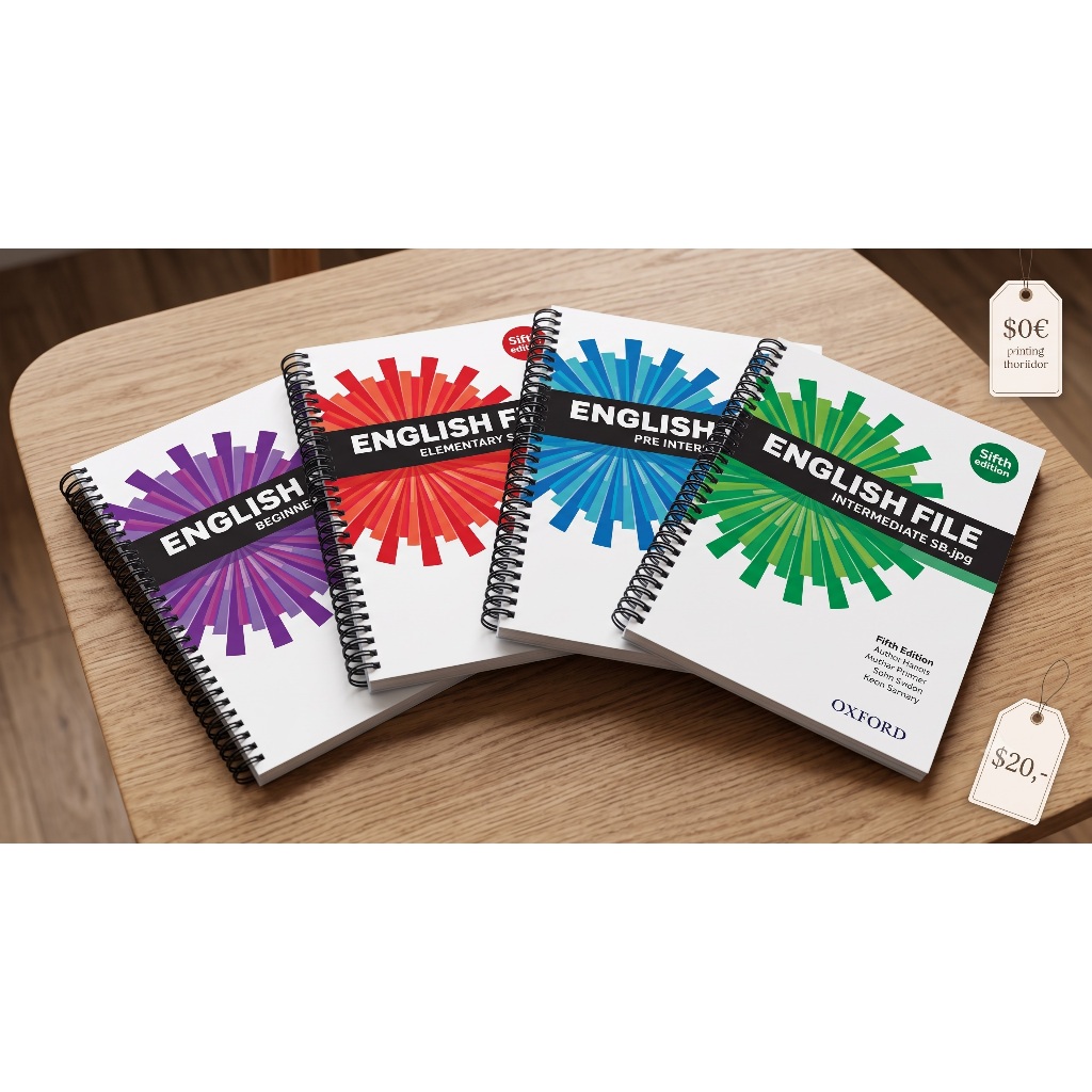 English File 5th Edition (Beginner ao Intermediate) | Livro Impresso Espiral + QR Code Áudios e Vídeos
