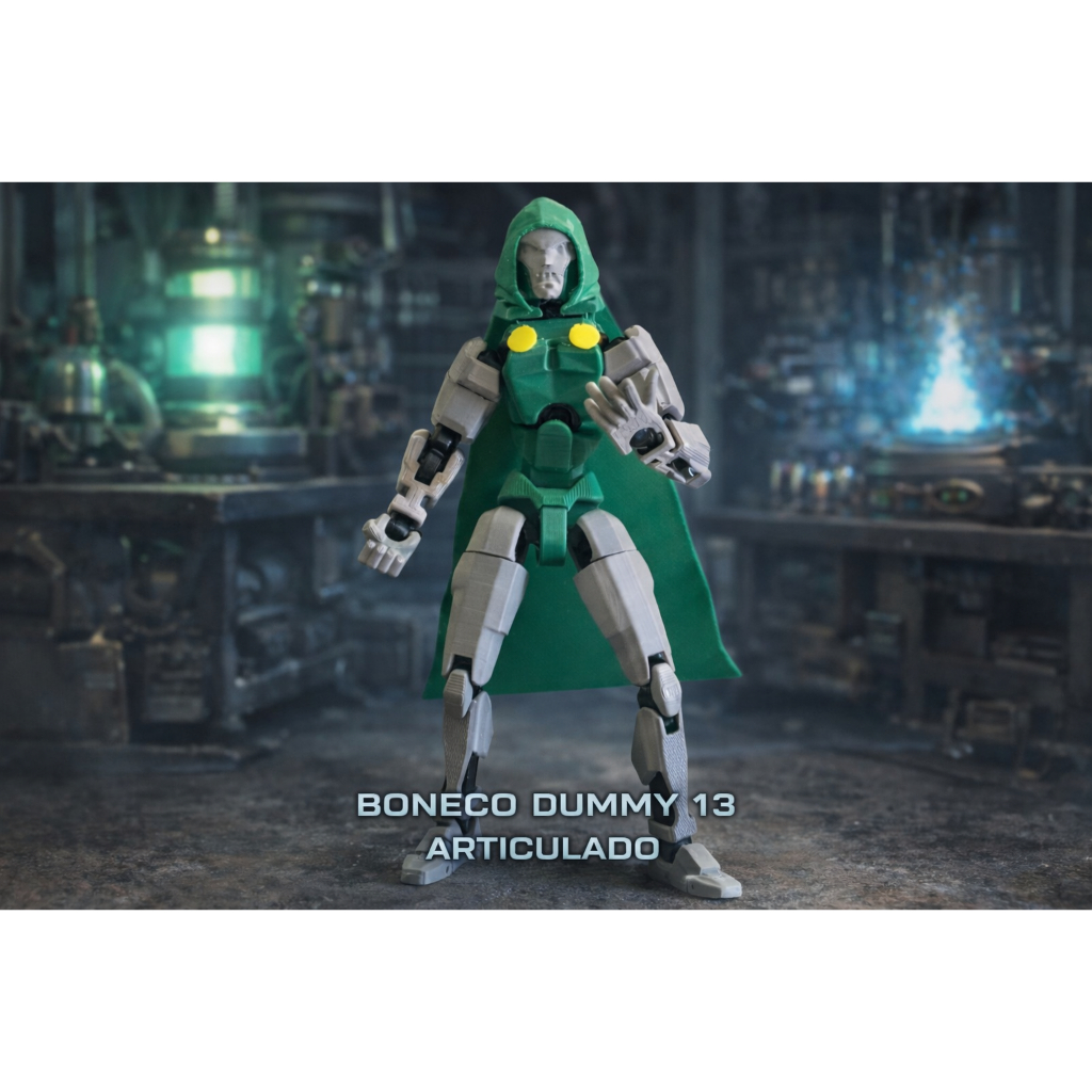 Boneco Dummy 13 DR Doom Articulado Quarteto Fantástico Entregue Montado - Impressão 3D