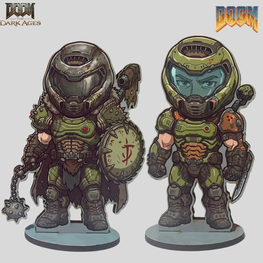 Totem Doom The Dark Ages jogo Clássico Doomguy Flynn Taggart Cyberdemon Dark Lord decoração boneco