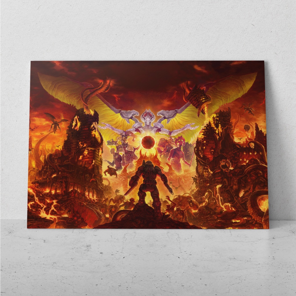 Placa Decorativa MDF Grande Doom Quadro Gamer Decoração & parede