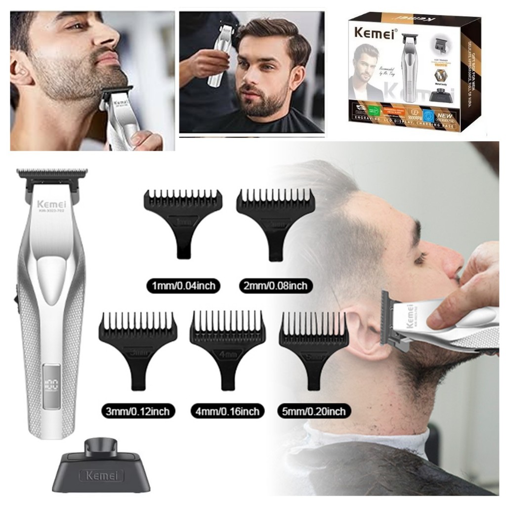 Máquina Kemei Profissional De Acabamento 5w Base Carregadora Serie Titanium Premium 3023-702 127/220