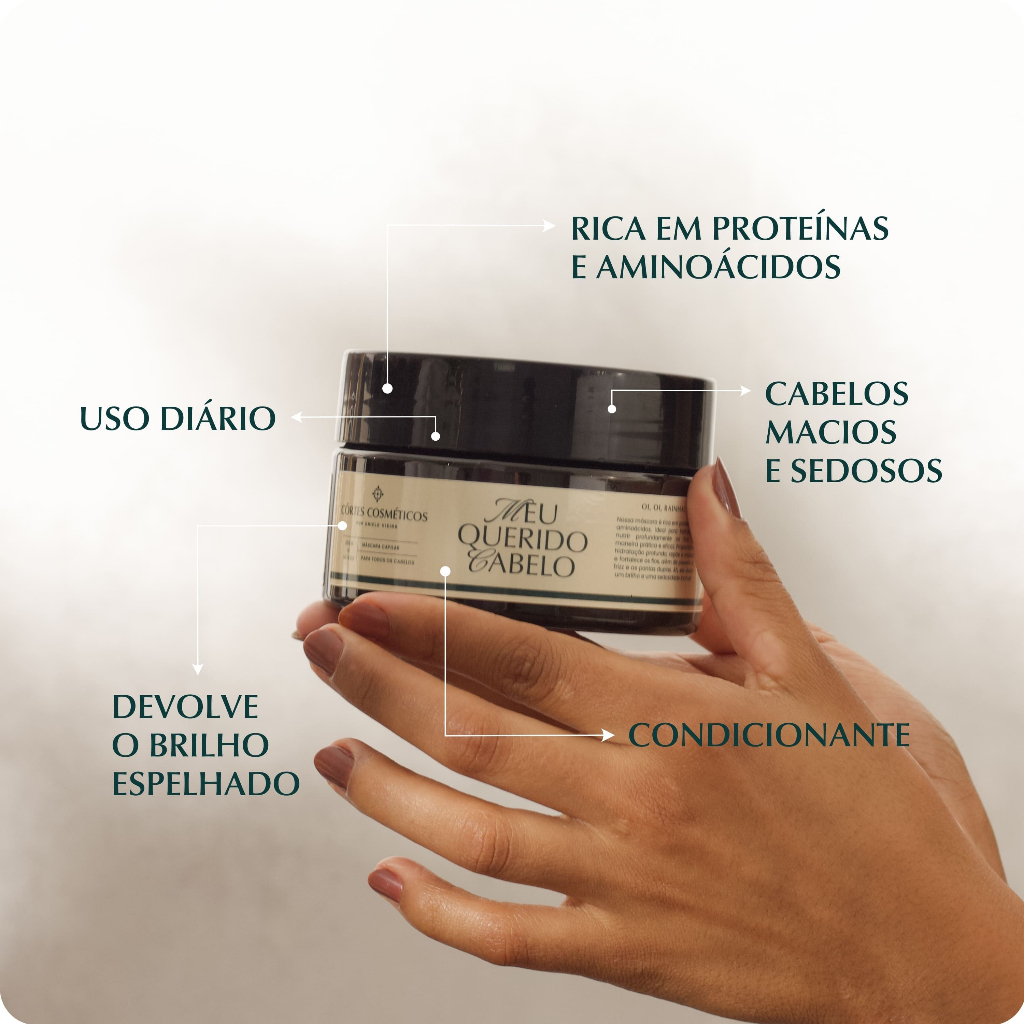 Máscara de Tratamento Capilar 300g | Hidratação + Brilho em 3 minutos – Côrtes Cosméticos Home Care
