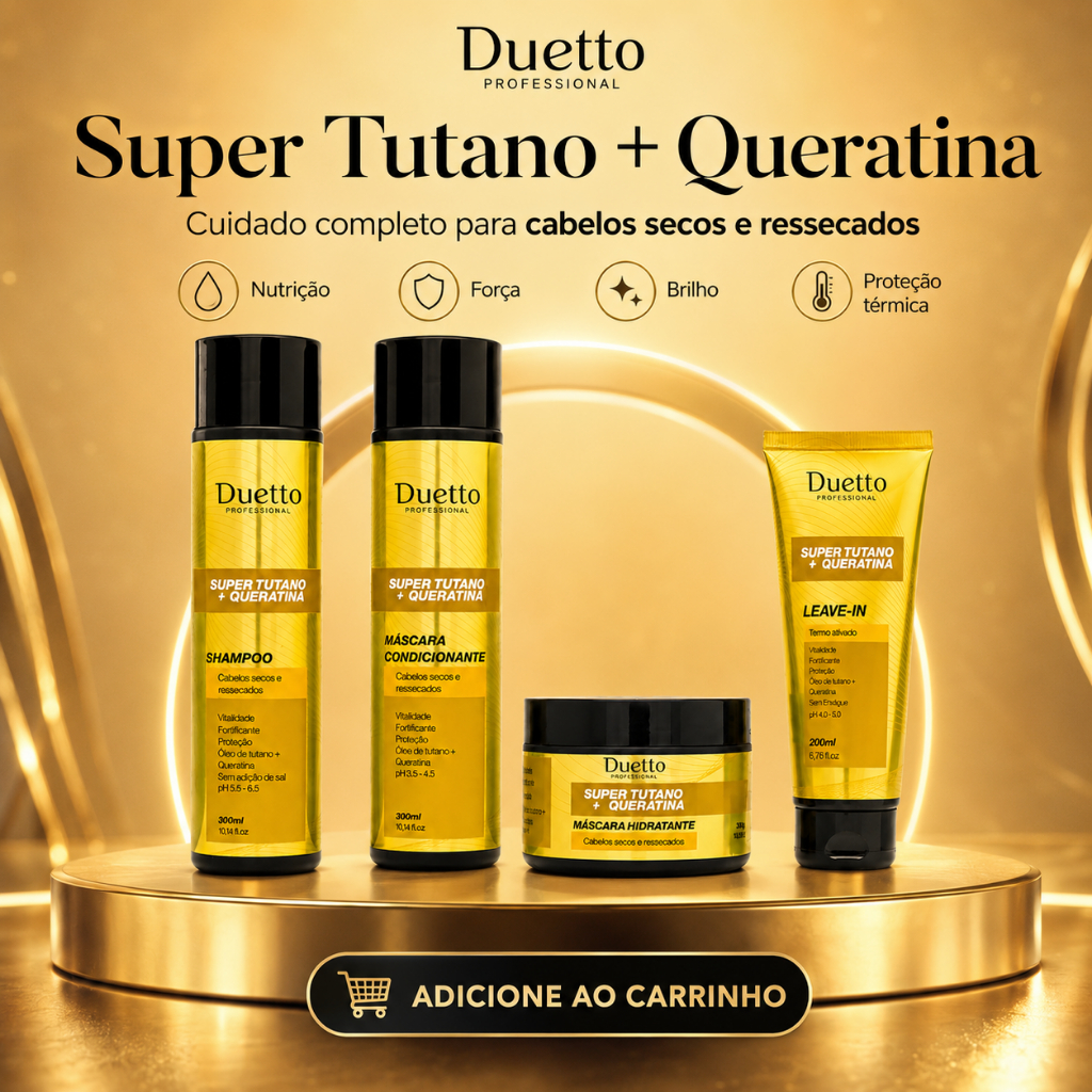 Kit Home de Hidratação Super Tutano + Queratina Hidrataçao Duetto Professional Cabelos Secos e Ressecados