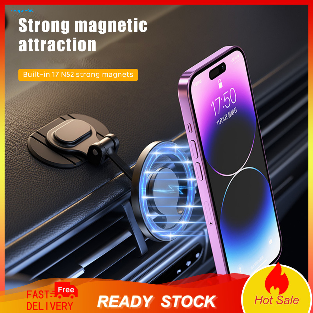 Magnetic Phone Holder for Car Stable for Magsafe 360° Rotation All-metal Strong Magnet Hands-free Mount for Iphone Sams