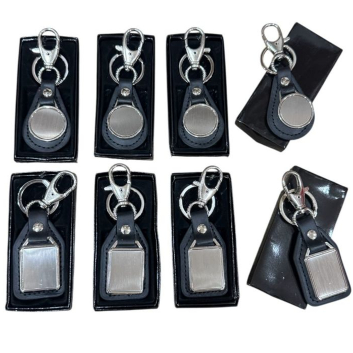 Conjunto De 1/2/3 Peças Chaveiro Em Couro Sintético E Metal Com Argola Mosquetão