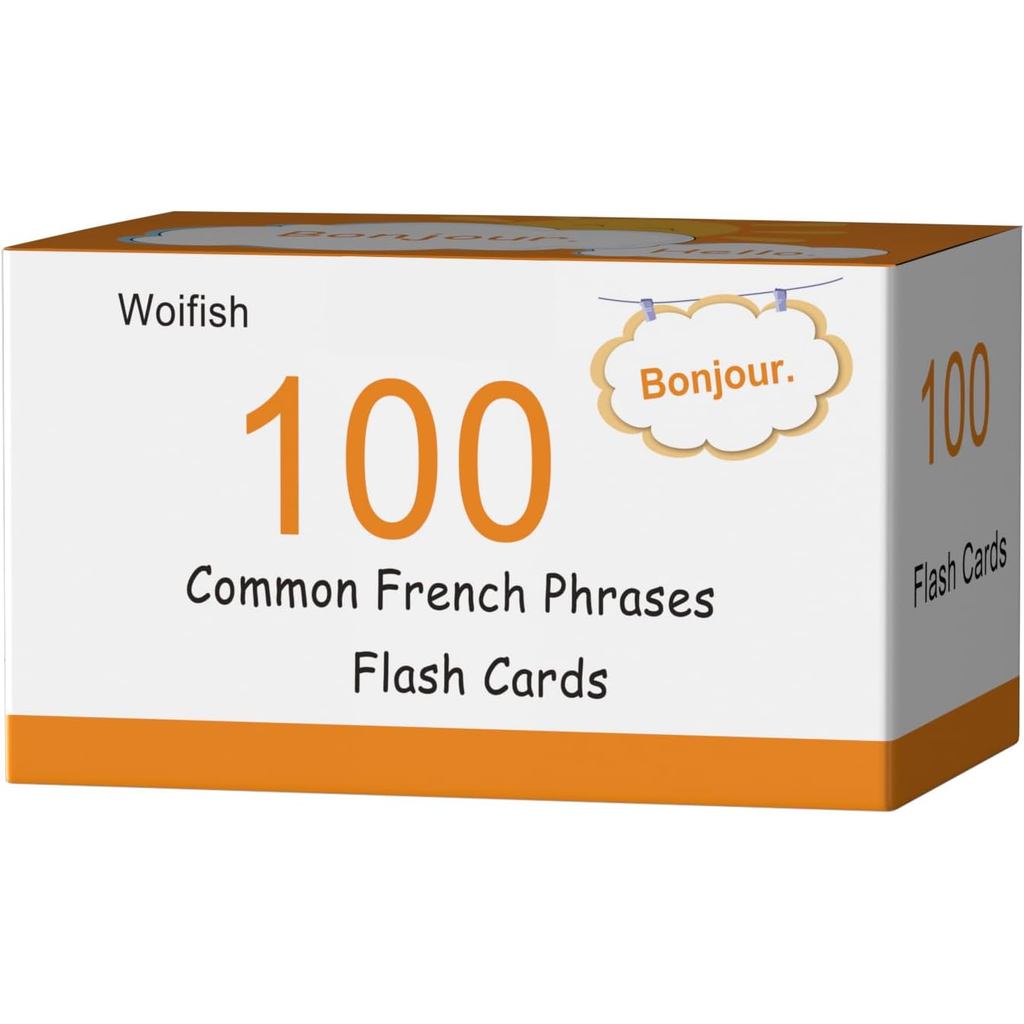 100 Essential French Phrases Flash Cards for Adults - Learn French Phrases for Beginners with Durable & Portable Flashca