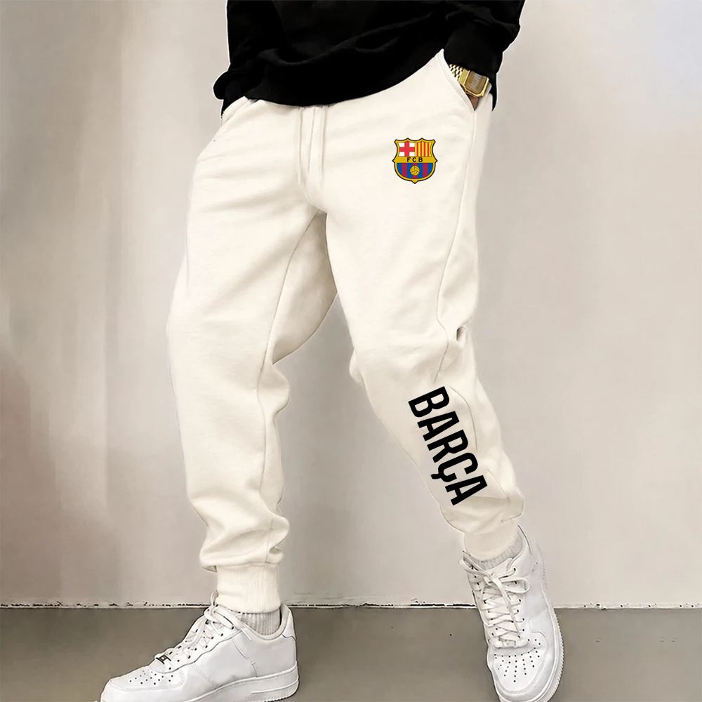 calça barça em elgodão fitness slim treino academia barcelona time europa gym