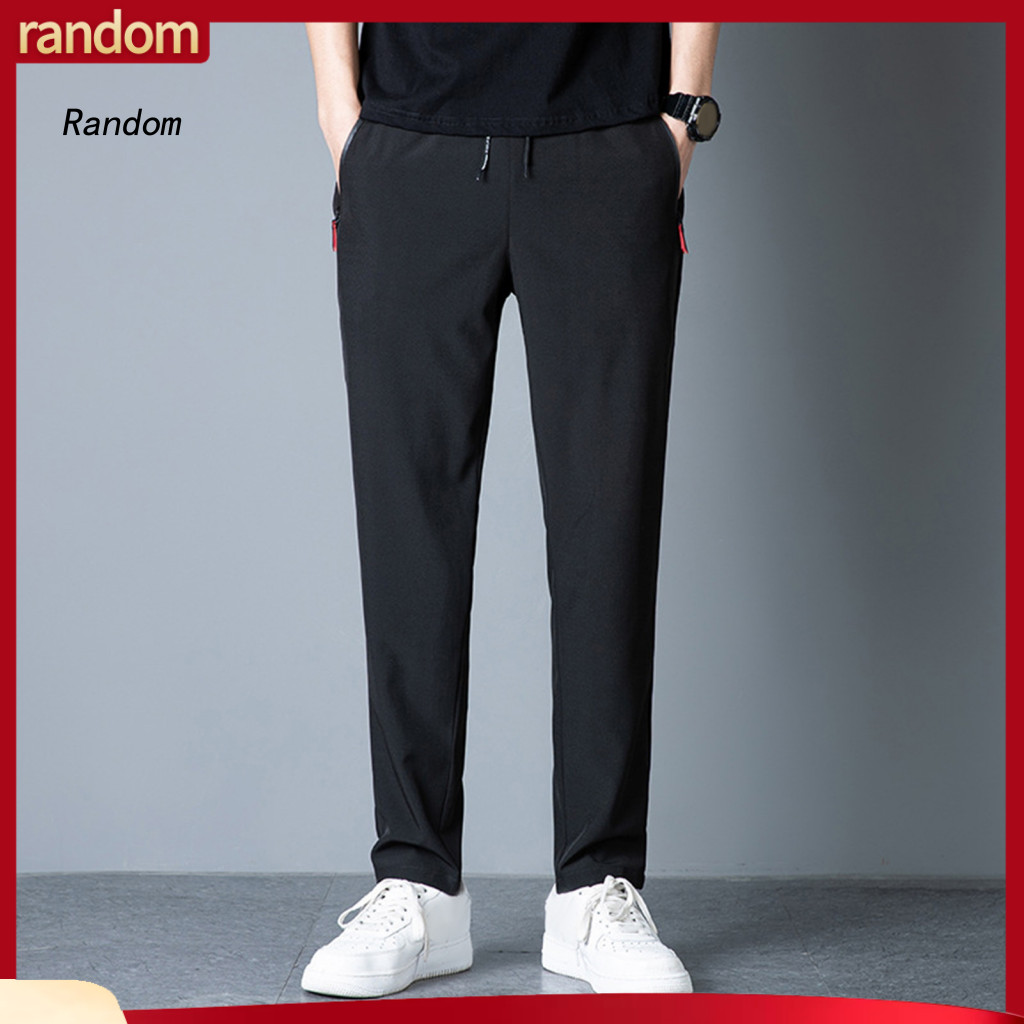 Men Casual Trousers Men's Loose Fit Stretchy Jogger Pants Elastic Waist Drawstring Sweatpants Soft Breathable Gym Traini