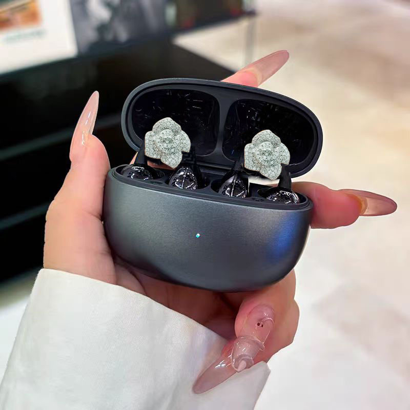 1 Par De Clipe De Orelha De Diamante Rosa Para Fones De Ouvido FreeClip Com Fivela Brilhante De Zircônia Completa Removí