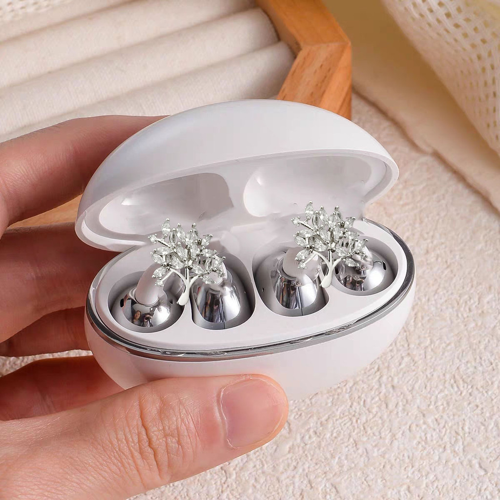 1 Par Brilho Desejo Árvore Clipe De Orelha Para FreeClip Fones De Ouvido Completo Zircão Fivela Diamante Luz Removível A