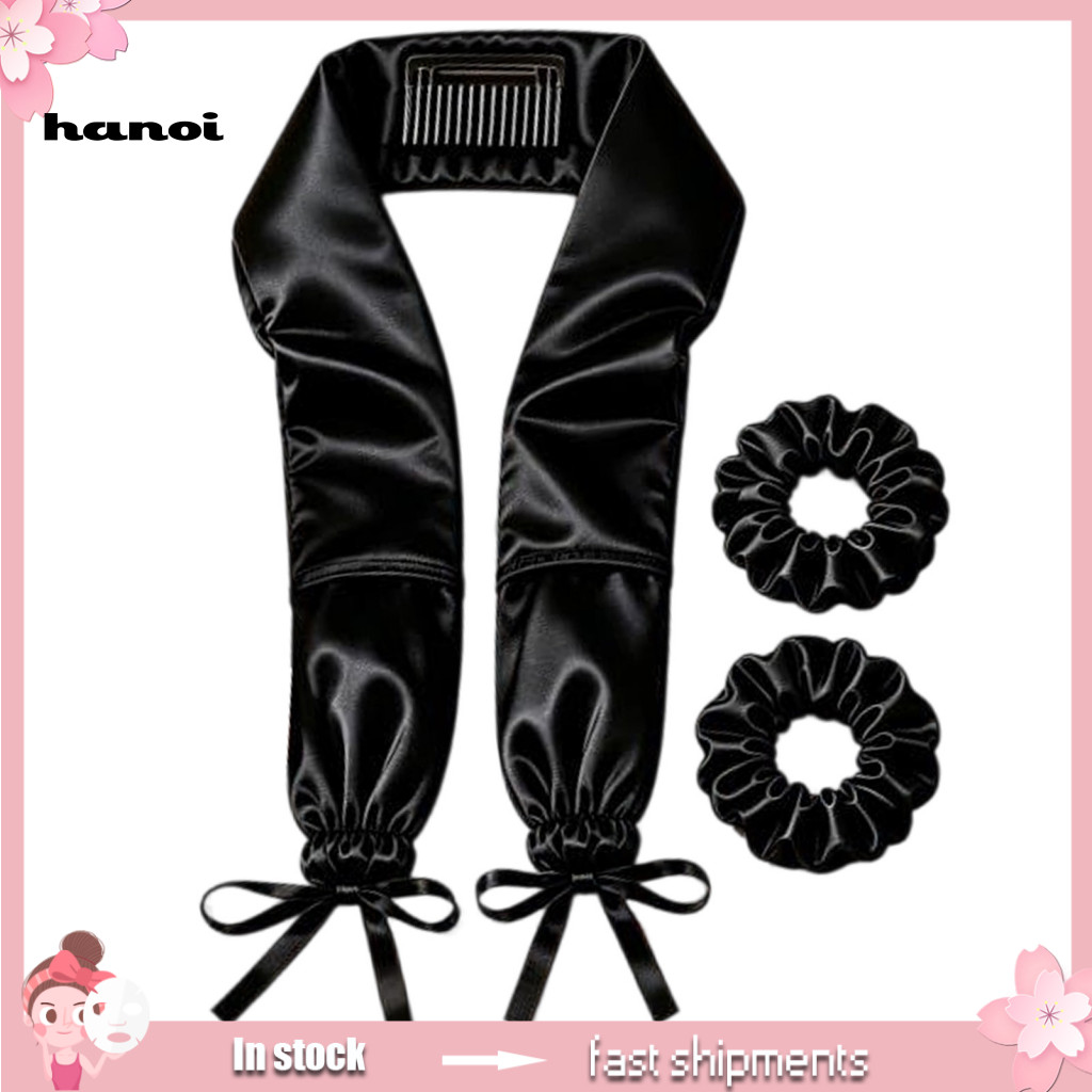 No Heat Hair Curler Curling Headband with Adjustable Drawstring Scrunchies – Overnight Soft for Long Thick Easy Sleep-