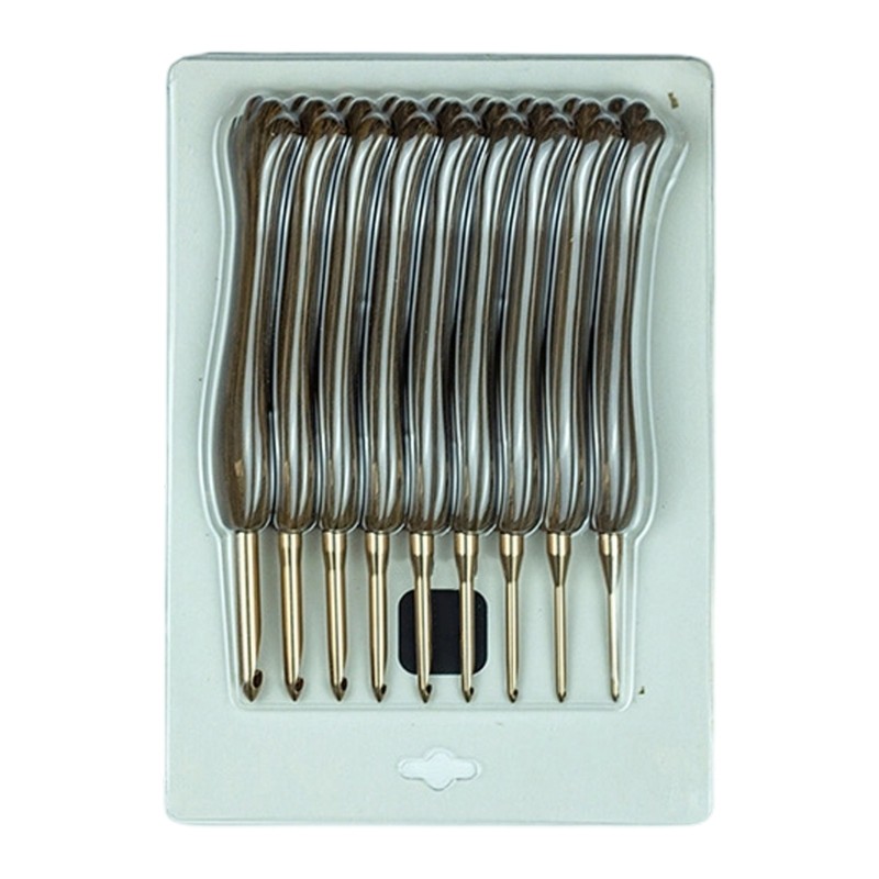 Conjunto De Crochê IOR Brown Grip Com Extremidades De Alumínio E Extremidade De Metal Formada Para Prática DIY Tarefas D