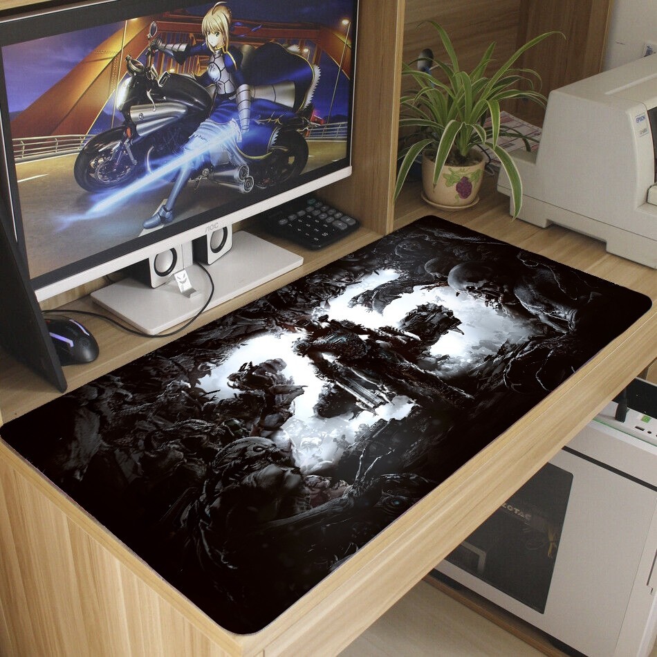 Mouse pad D00M ETERN Antiderrapante diversas estampas 80x35 cm borda costurada
