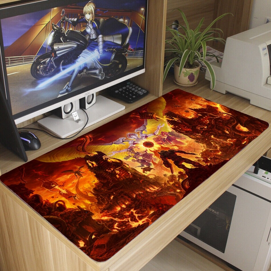 Mouse pad D00M ETERN Antiderrapante diversas estampas 80x35 cm