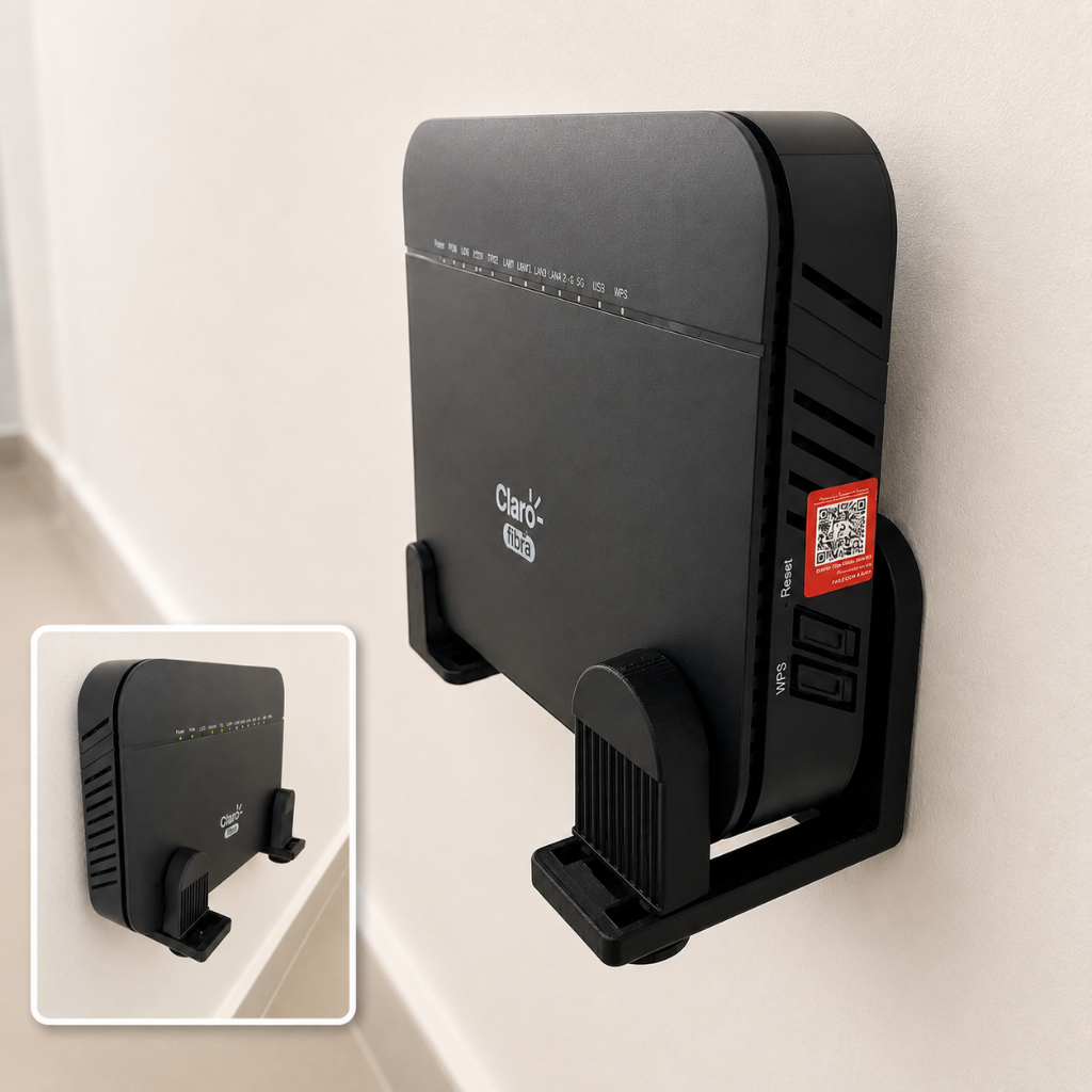 Suporte Roteador Parede Sem Furo Fita 3M Organizador WiFi Universal