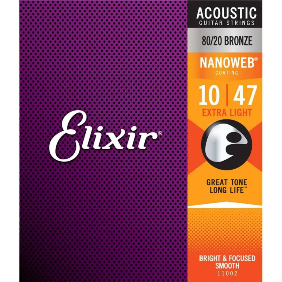 Cordas Encordoamento Guitarra Elixir Optiweb 11002 Bronze 10 47 ORIGEM CHINA