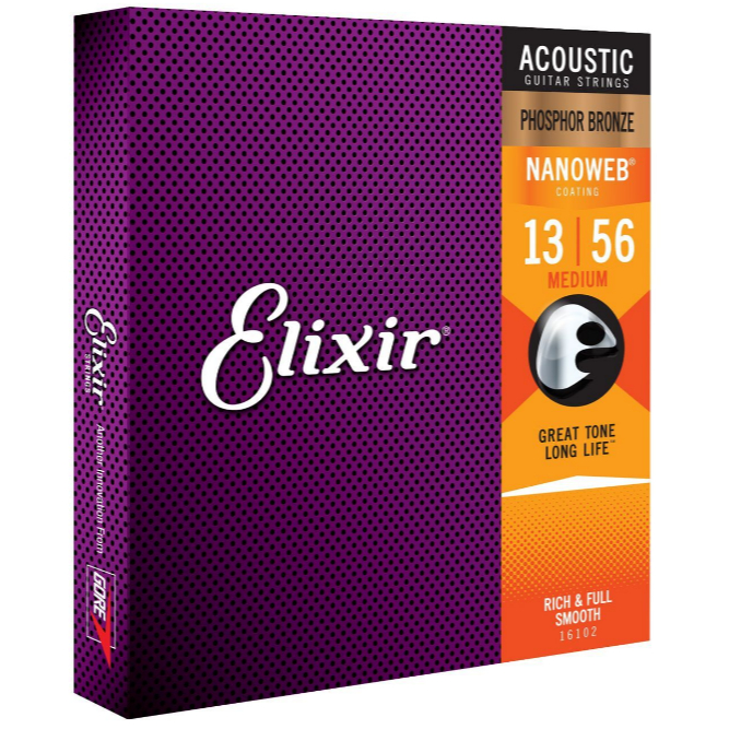 Cordas Encordoamento Violão Elixir Optiweb 16102 Bronze 013 56 ORIGEM CHINA