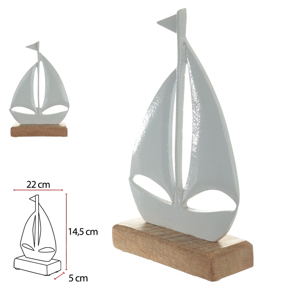 BARCO DECORATIVO DE METAL BRANCO