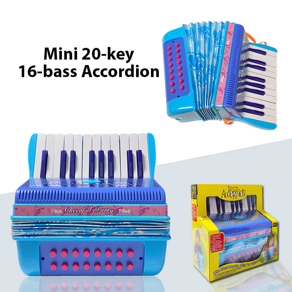 Karlak Mini acordeão portátil de 20 teclas e 16 graves, fácil de aprender para iniciantes, performance de palco,