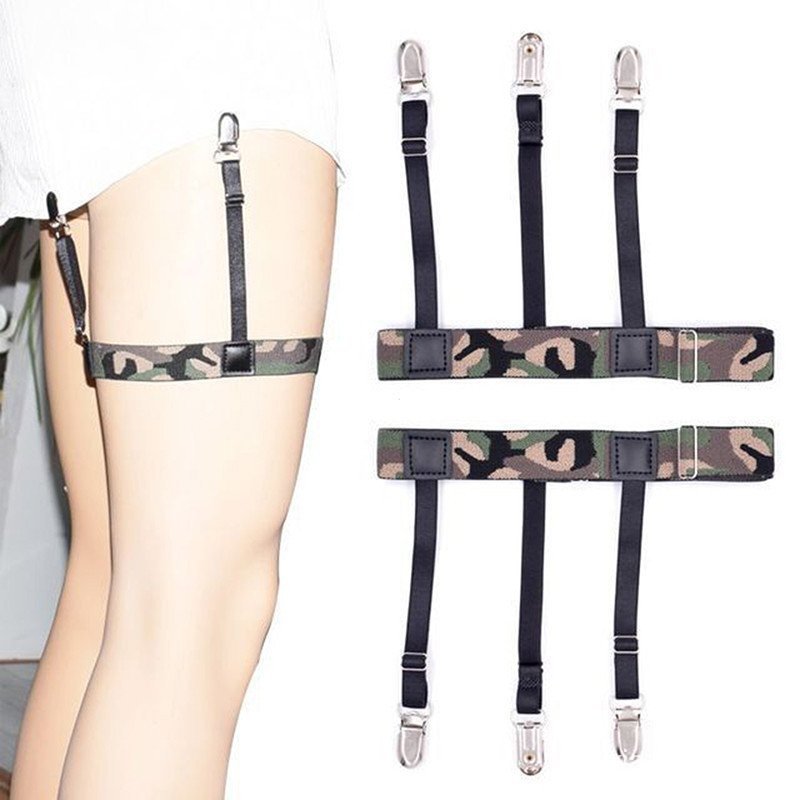 Cinto De Camisa Antiderrapante Elástico Perna Coxa Suspender Ligas Cinta , Suspensórios De Ajustáveis Suportes Clipes De