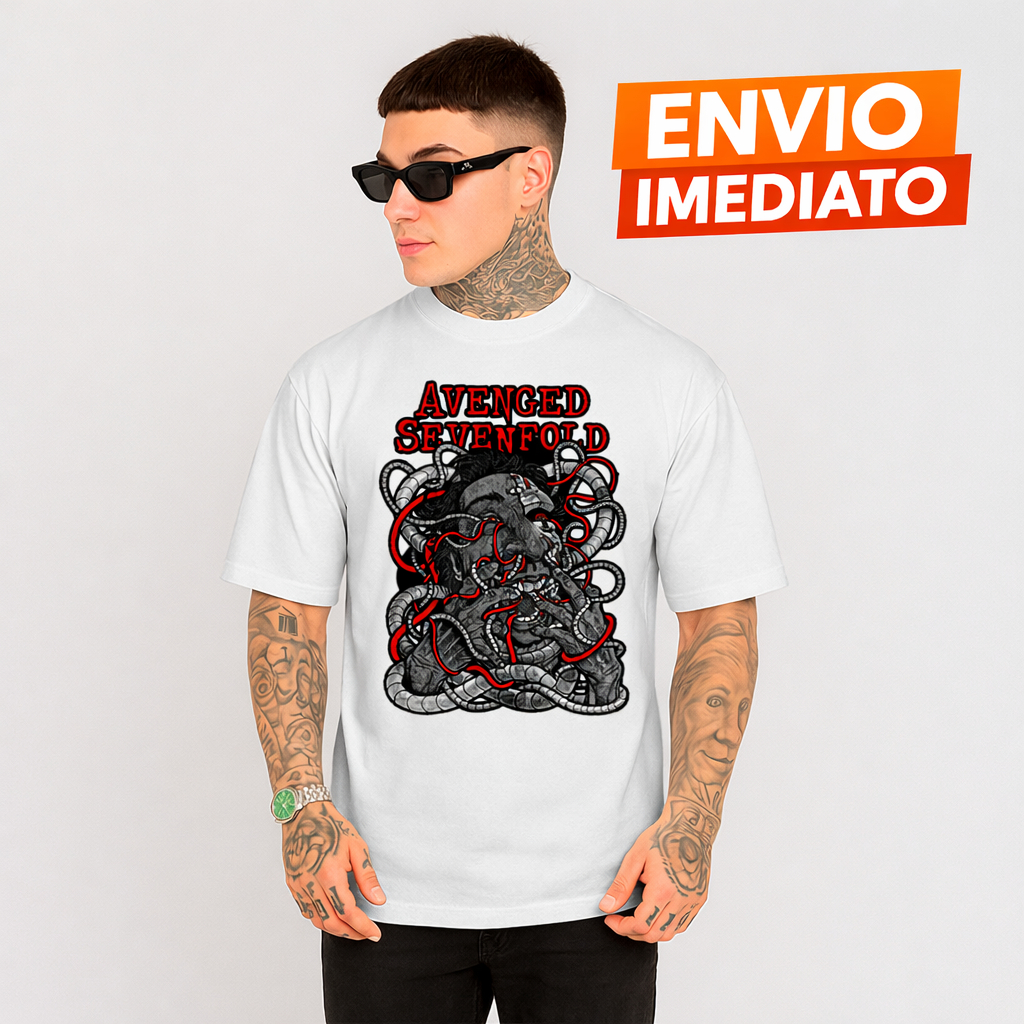 Camiseta Avenged Sevenfold (A7X) - Design Mechanical Nightmare