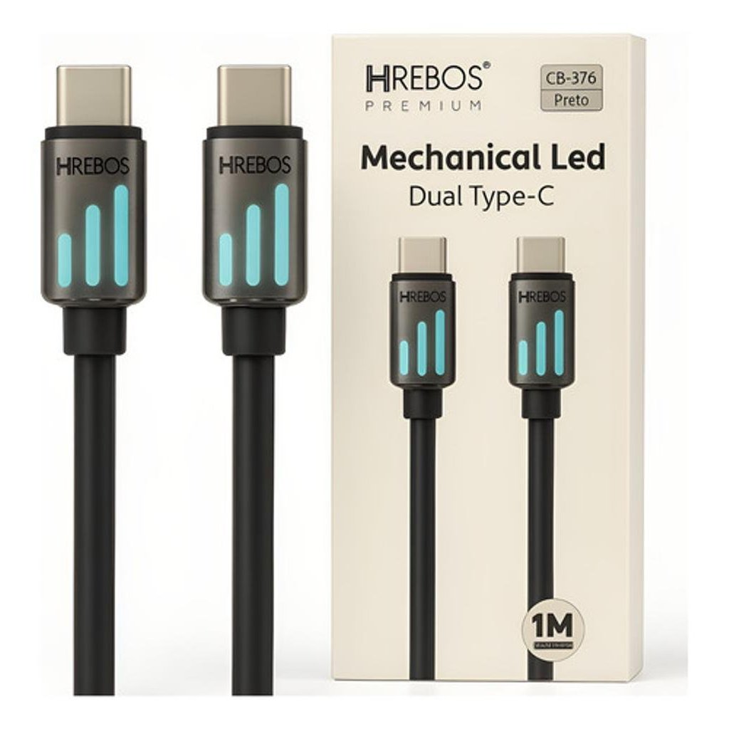 Cabo Carregador Mechanical Led Type-c Premium Cb-376c