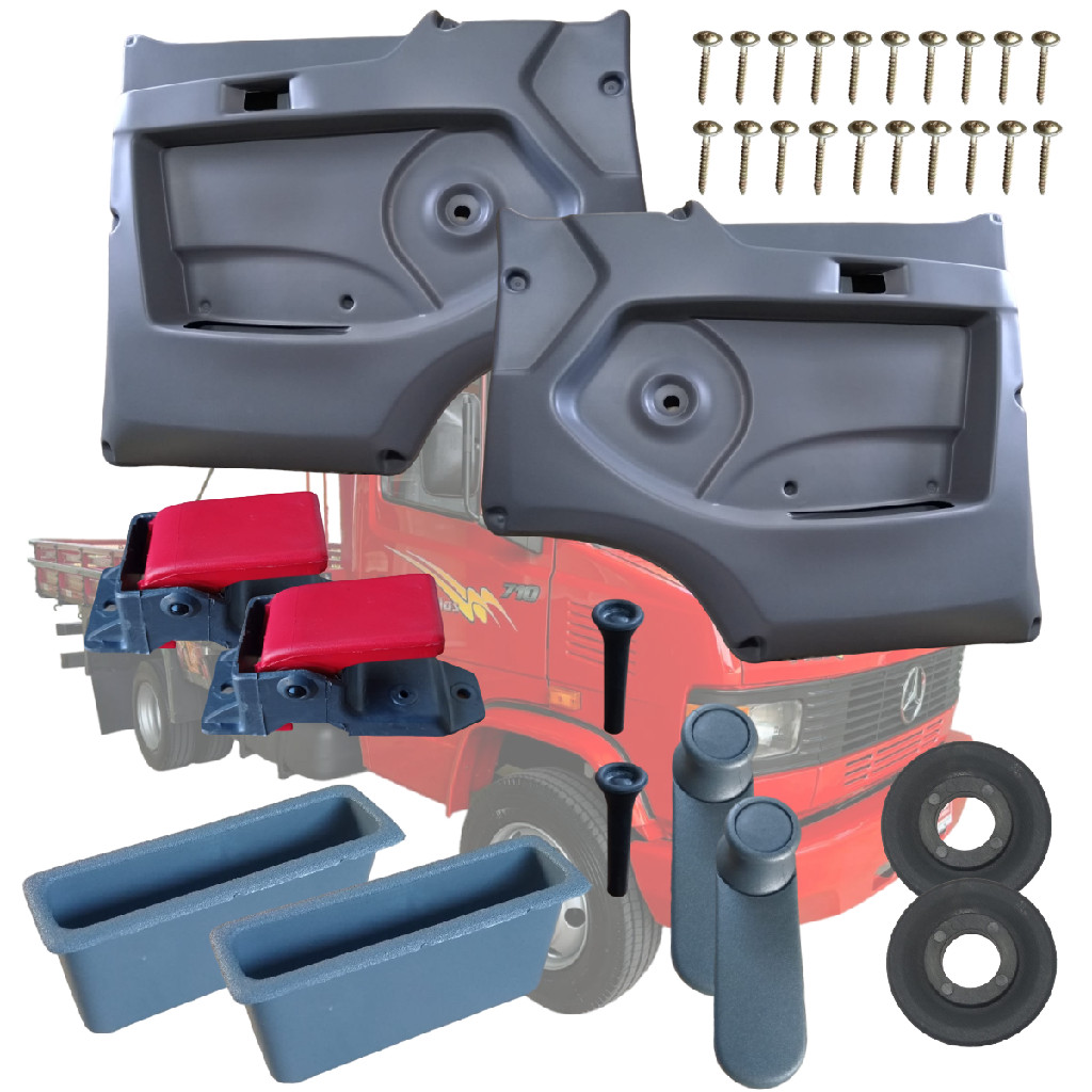 KIT PAR FORRO+MANIVELA+MAÇANETA+PUXADOR MERCEDES BENZ 709 710 BICUDINHO