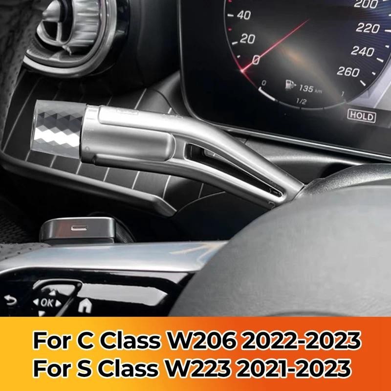 Para Mercedes Benz Cs Classe W206 W223 2021 2022 2023 Alavanca De Mudança De Prata Limpador Haste Capa Guarnição Quadro