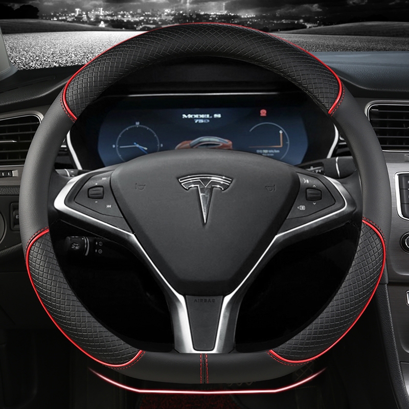 Capa De Couro Para Volante De Carro , Tesla Modelo Y Juniper Zunifer 3 Highland 2025 2026 , Acessórios Interiores