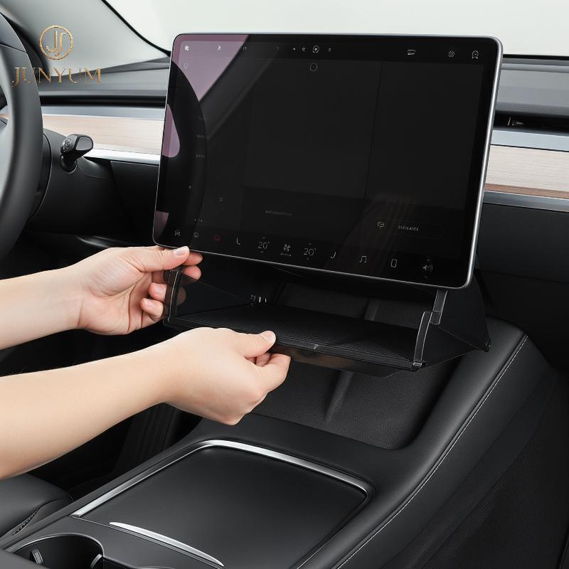 JUNYUM Modelo Y 3 Highland Juniper Caixa De Armazenamento Escondida Organizador Espaço Saver Peças Do Carro Para Console