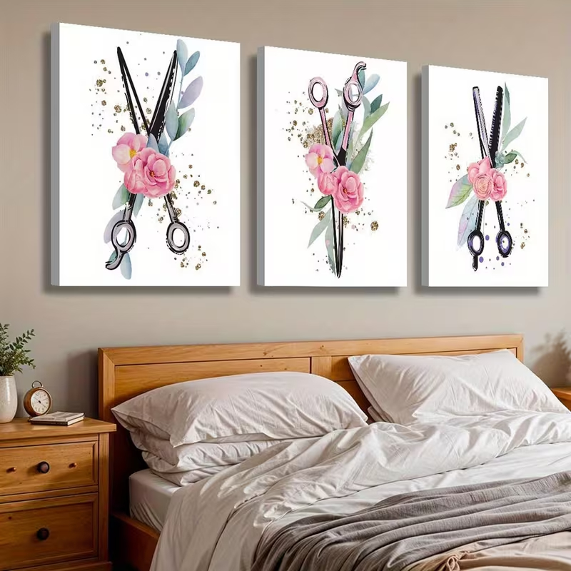 Quadro Decorativo Beauty Salon Floral Chic