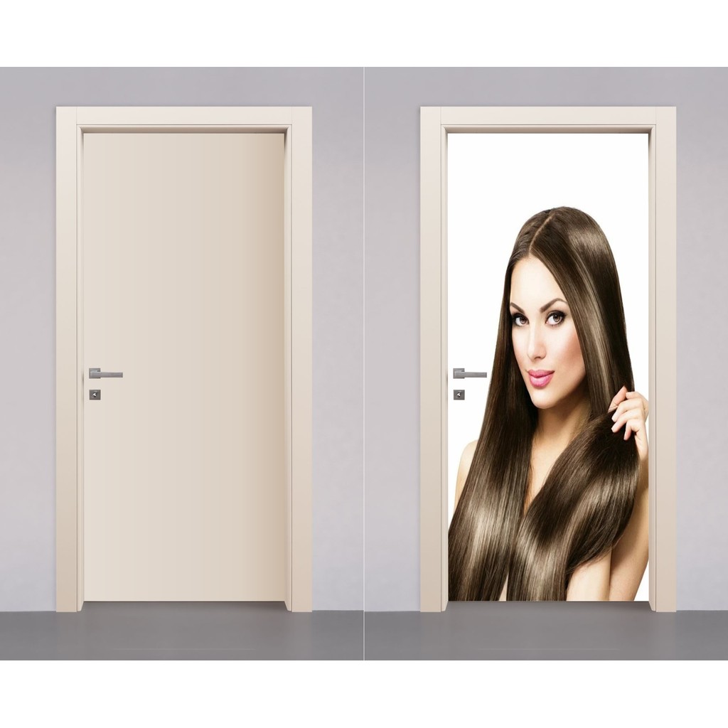 Adesivo Envelopamento Decorativo Porta Salao de Beleza Cabeleireira Estetica Moderno Elegante