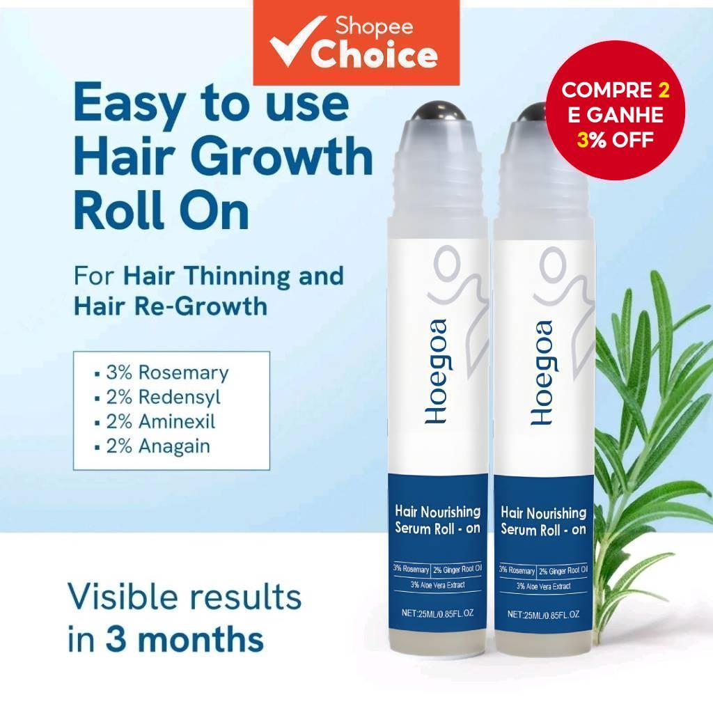 Sérum para cuidados com o cabelo Roll-On Previne a queda de cabelo Calvície Massagem no couro cabeludo Repara cabelos